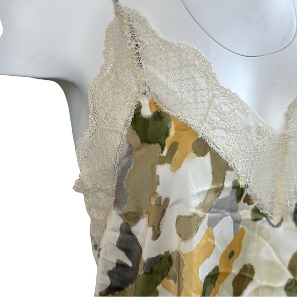 ZADIG & VOLTAIRE Christy Camou Cami Lace Trim Tank Top M - Picture 3 of 8